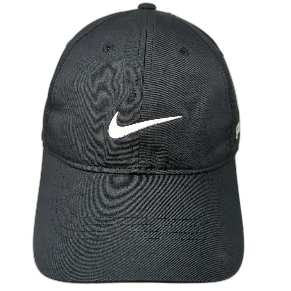 Nike Baseball Cap Black One Size Proofpoint Swoosh Dri-Fit Strapback Hat